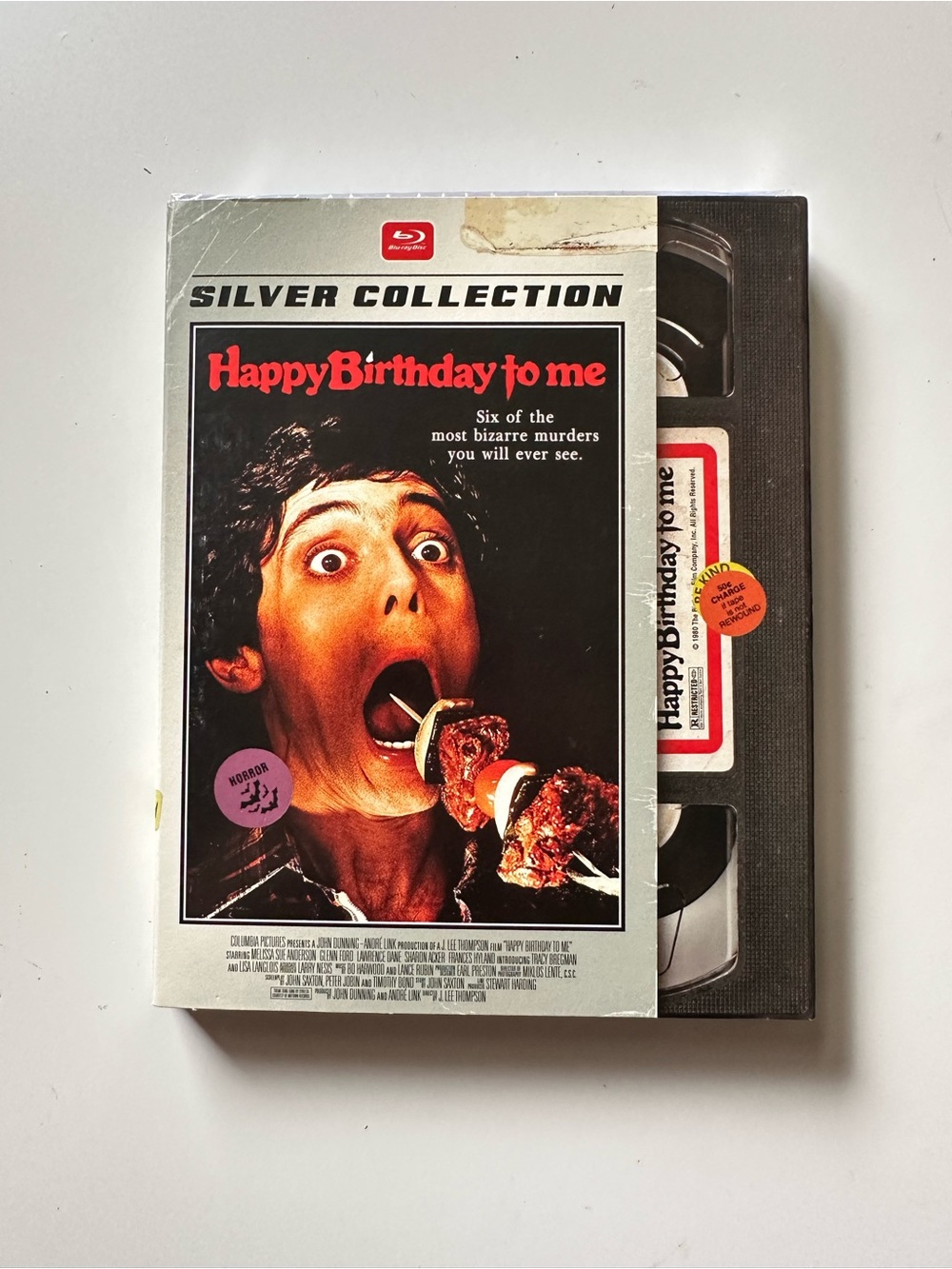 "Happy Birthday to Me" Throwback Slip Cover & Sealed Blu Ray - White/Black